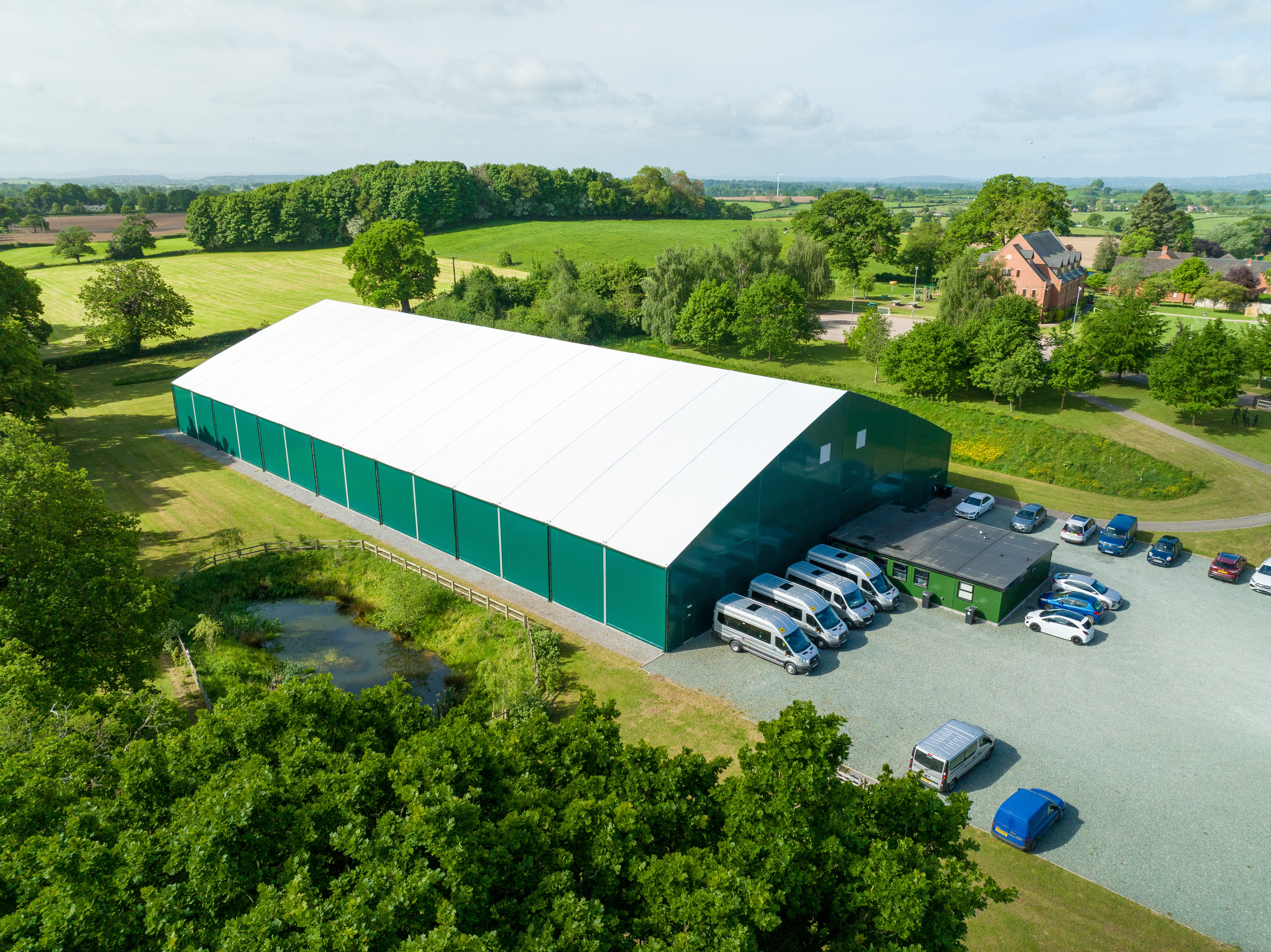 Ellesmere College tennis barn aerial photo 2